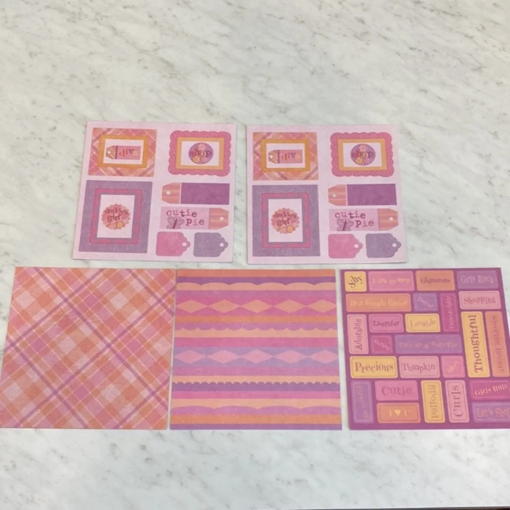 Scrapbook Paper 8x8 6x6 Plus Embellishment Sheets